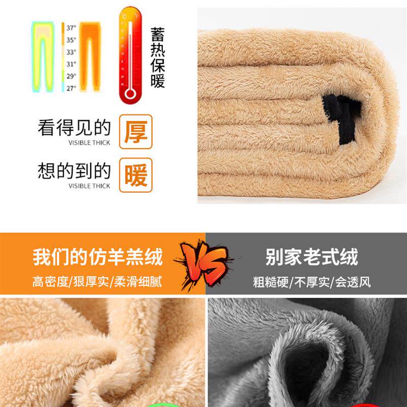 黑色加绒加厚阔腿裤女秋冬季2024新款保暖东北零下棉裤高腰防风裤
