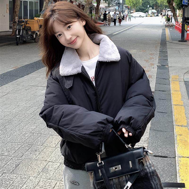 棉服女款冬季外套2025新款学生小个子宽松加厚保暖羊羔毛棉衣棉袄