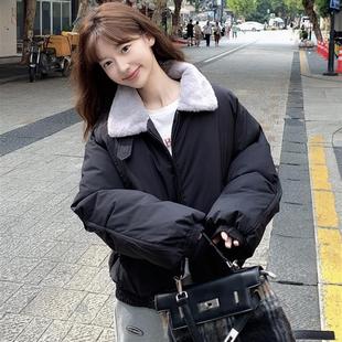棉服女款冬季外套2025新款学生小个子宽松加厚保暖羊羔毛棉衣棉袄