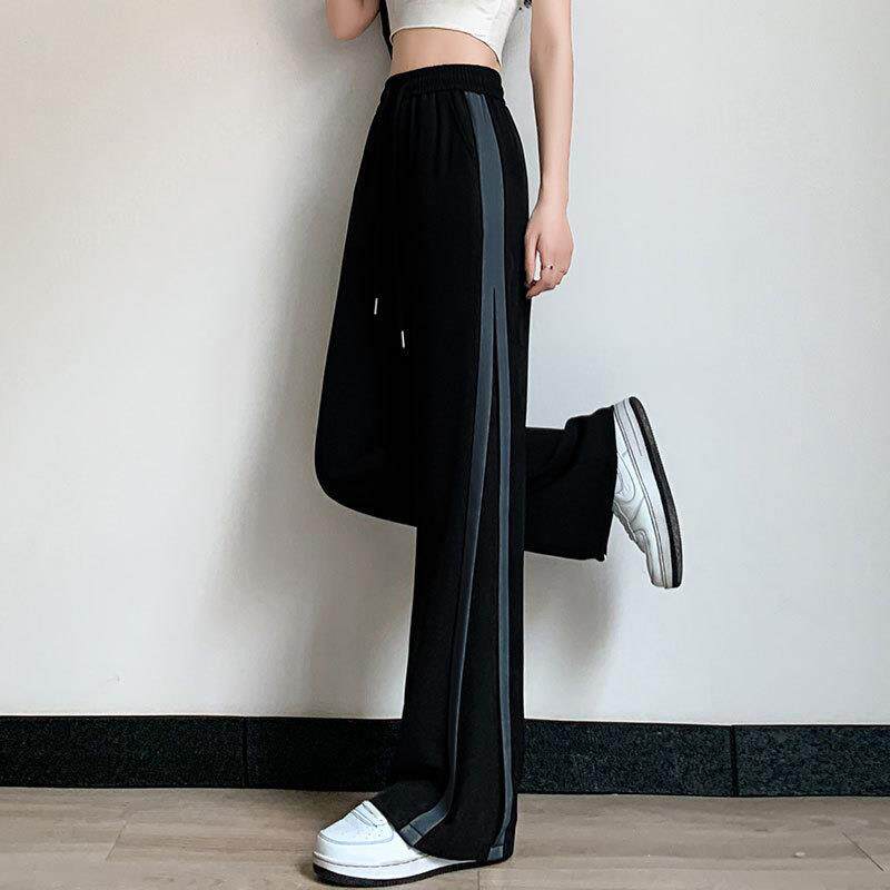 窄版阔腿裤女夏季薄款2024新款高腰垂感宽松显瘦直筒小个子休闲裤