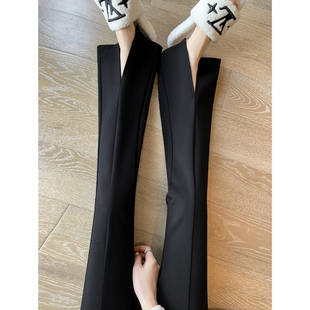 开叉微喇裤女春秋新款显瘦拖地喇叭裤九分裤夏季薄款小个子西装裤