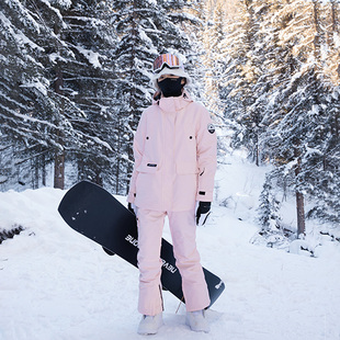 awka小个子滑雪服女款加厚单板双板防风防水保暖夹棉滑雪衣裤套装