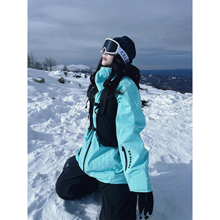 awka东北零下40度保暖滑雪服套装男款情侣防寒滑雪裤加厚冲锋棉衣