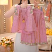 民族风夏季 女童夏装 儿童无袖 2026新款 小女孩背心裙公主裙子 套装