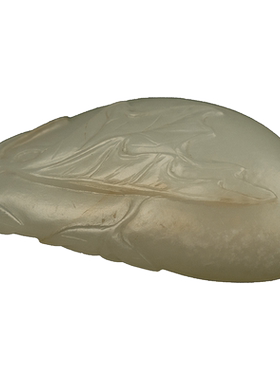 清代和田玉籽料树叶纹新疆文玩