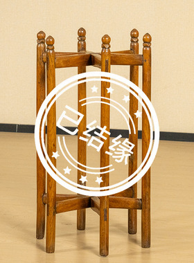 清早期黄花梨六柱面盆架