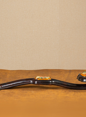 红木镶黄杨木百宝嵌如意