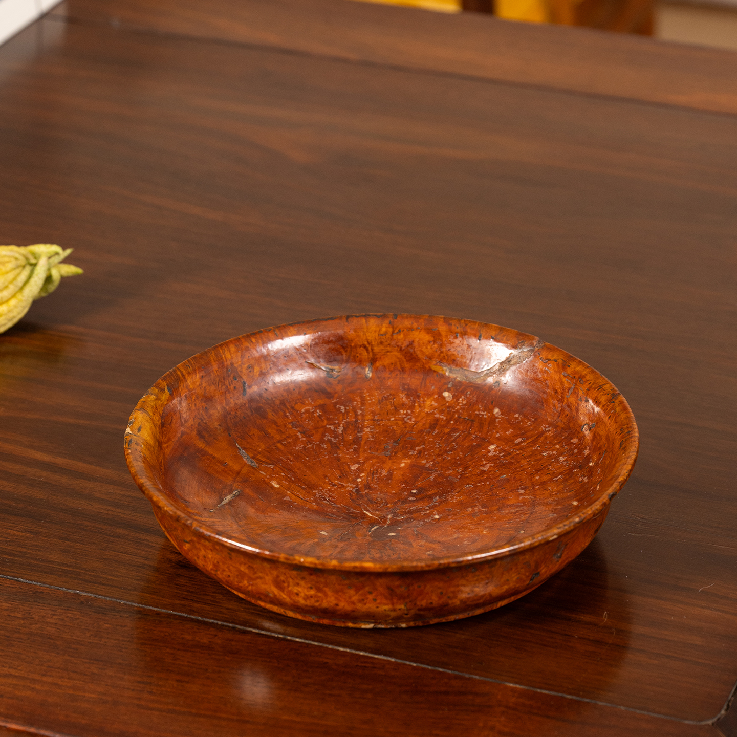 清代中式装饰摆件天然瘿木呈盘