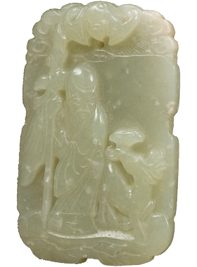 玉雕寿星牌挂饰玉器配饰