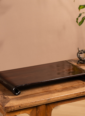 清代大红酸枝书卷式案上几