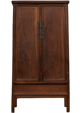 清早期榉木瓜棱腿圆角柜