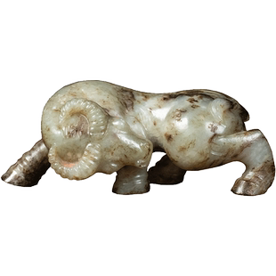 清代 玉牛摆件老物件文玩古董玉器收藏真品和田玉雕手把件174.4g