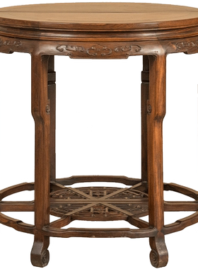 清代红木云纹双拼圆桌