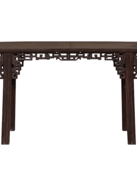 红木透雕夔龙纹平头案