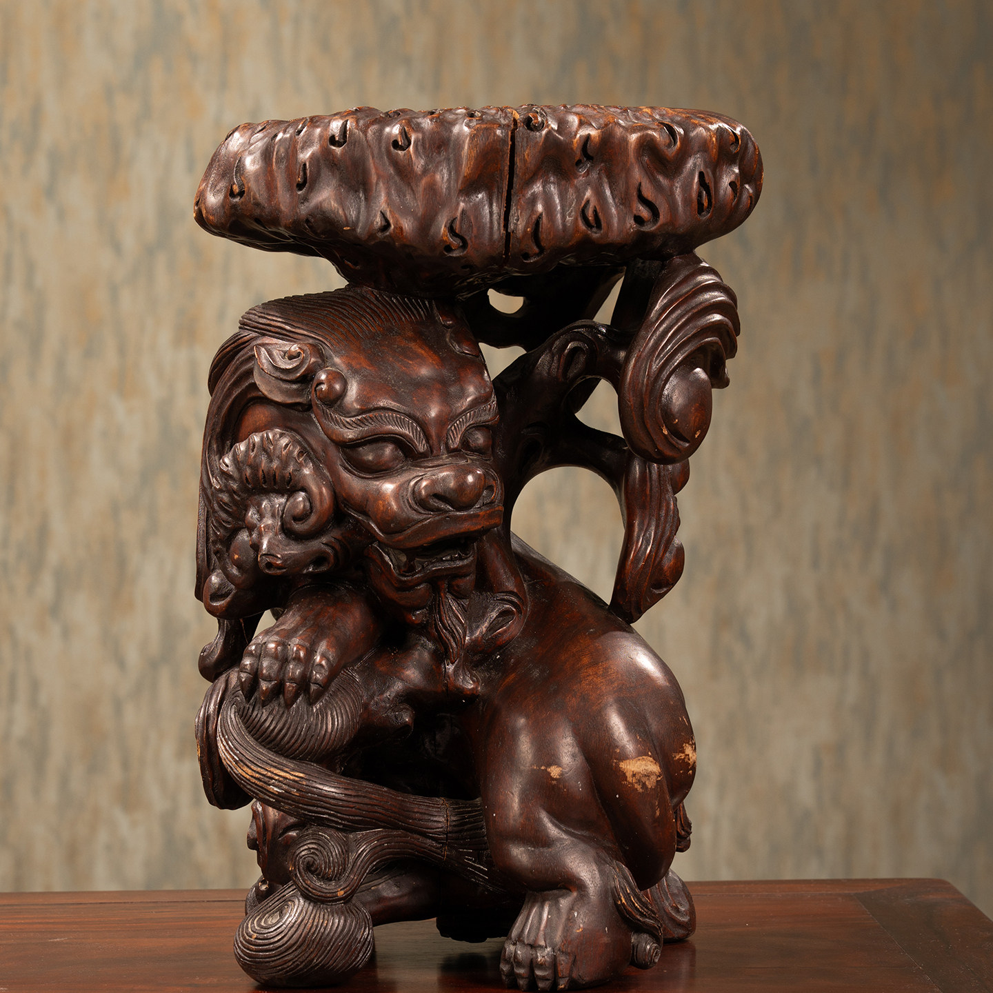 清代红木整挖瑞兽衔灵芝器座老物件古董收藏大红酸枝中式佛像底座,家居饰品,艺术摆件,淘宝优惠券,粉丝福利购,淘宝优惠卷