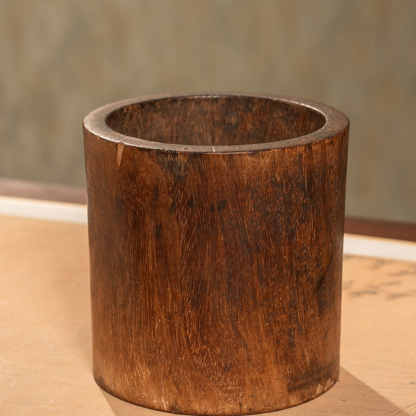 清早期黄花梨笔筒老物件