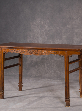 花梨木插肩榫螭龙纹独板平头案