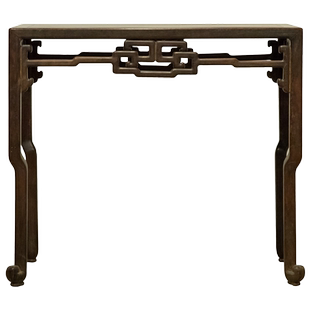 清代红木拐子纹条桌明清古典老家具大红酸枝书桌中式实木家具收藏