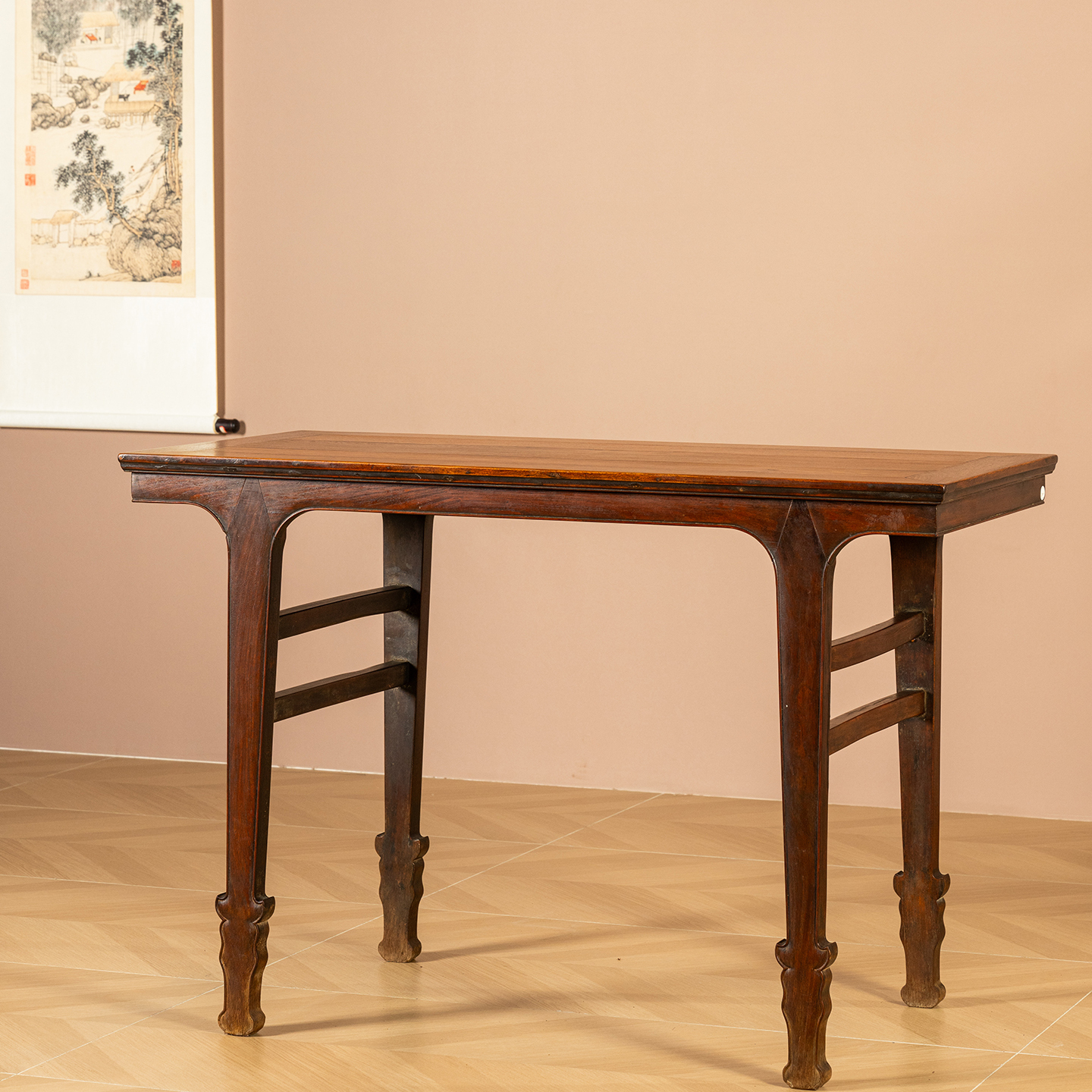 清代黄花梨插肩榫画案