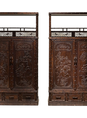 红木花鸟亮格明清古典风家具浮雕