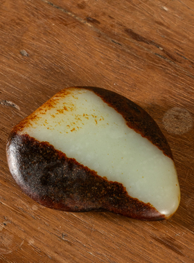 和田玉籽料桃形原石玉器收藏真品新疆天然和田玉手把件摆件203g