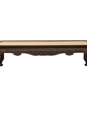 清乾隆紫檀束腰三弯腿葡萄纹榻