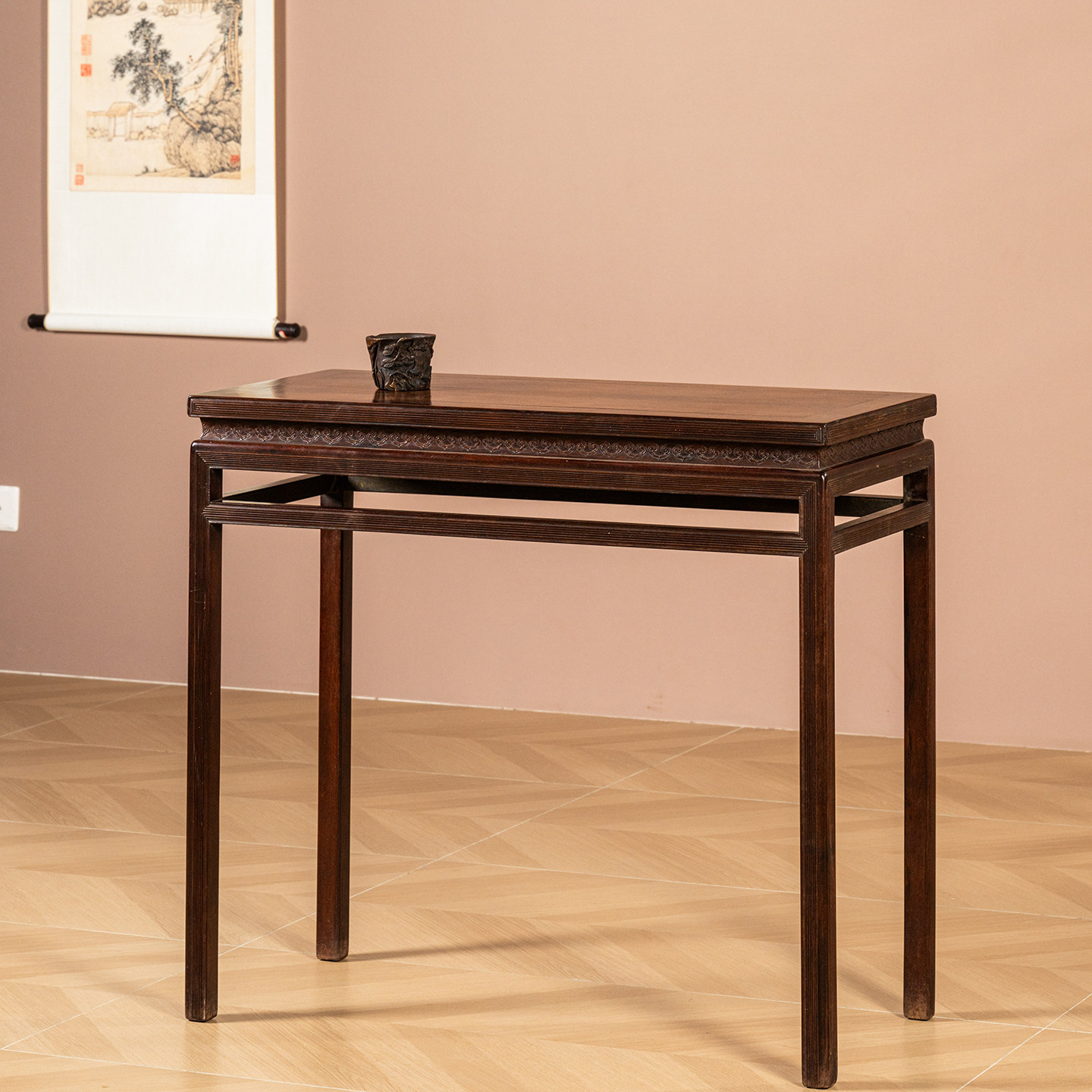 清中期紫檀束腰直枨芝麻梗条桌明式古董家具收藏海南黄花梨边桌,家居饰品,艺术摆件,淘宝优惠券,粉丝福利购,淘宝优惠卷