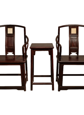 紫檀龙纹扶手官帽成套印度椅子