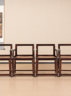 红木圈口靠背玫瑰椅成堂