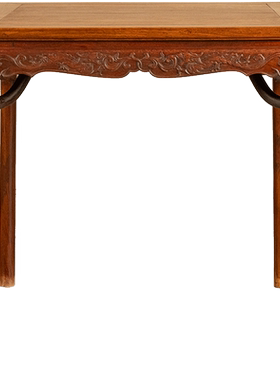黄花梨螭龙纹霸王枨展腿方桌