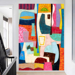 毕加索抽象派艺术客厅装饰布复古花卉沙发背景墙玄关走道挂布