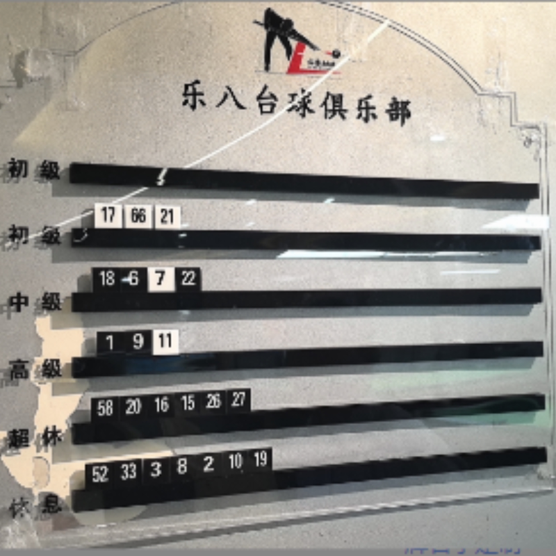 高档休闲台球室助教排钟表 轮班表轮流牌台球厅值班牌桌球助教牌