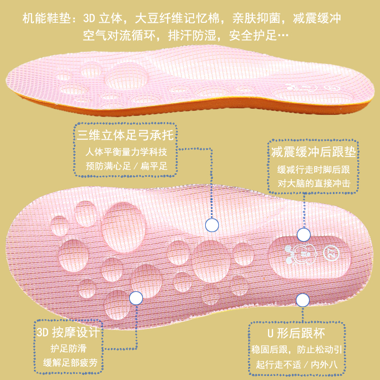 儿童机能可剪裁男童女童记忆棉按摩鞋垫13至38码宝宝单鞋凉鞋可用