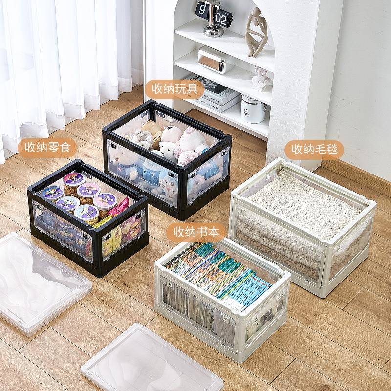 透明侧开门折叠箱收箱家用功能五开仓门储物箱塑多料鼠纳爬宠饲养