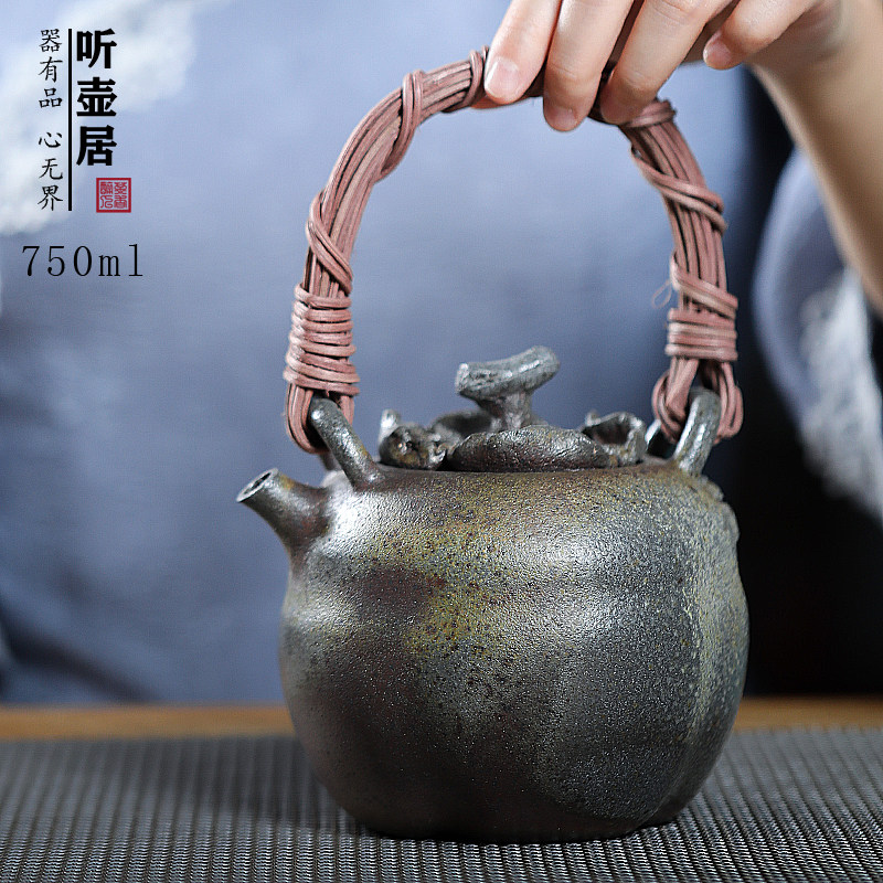 听壶居柴烧新款紫砂煮茶壶