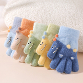 儿童手套冬天男童冬季 加厚保暖女孩小童宝宝针织五指手套幼儿园