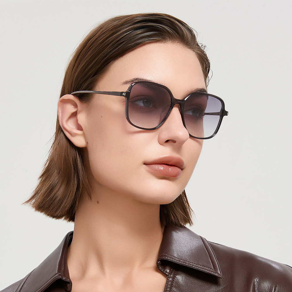 Hickmann简约方框太阳镜方圆脸显脸小墨镜女开车遮阳眼镜