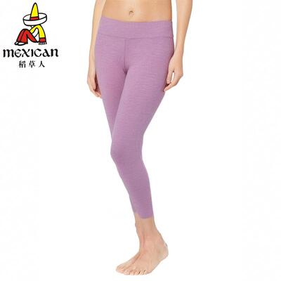 稻草人蚕丝羊毛加绒保暖裤女士高腰大码护膝厚款大码秋裤女34164