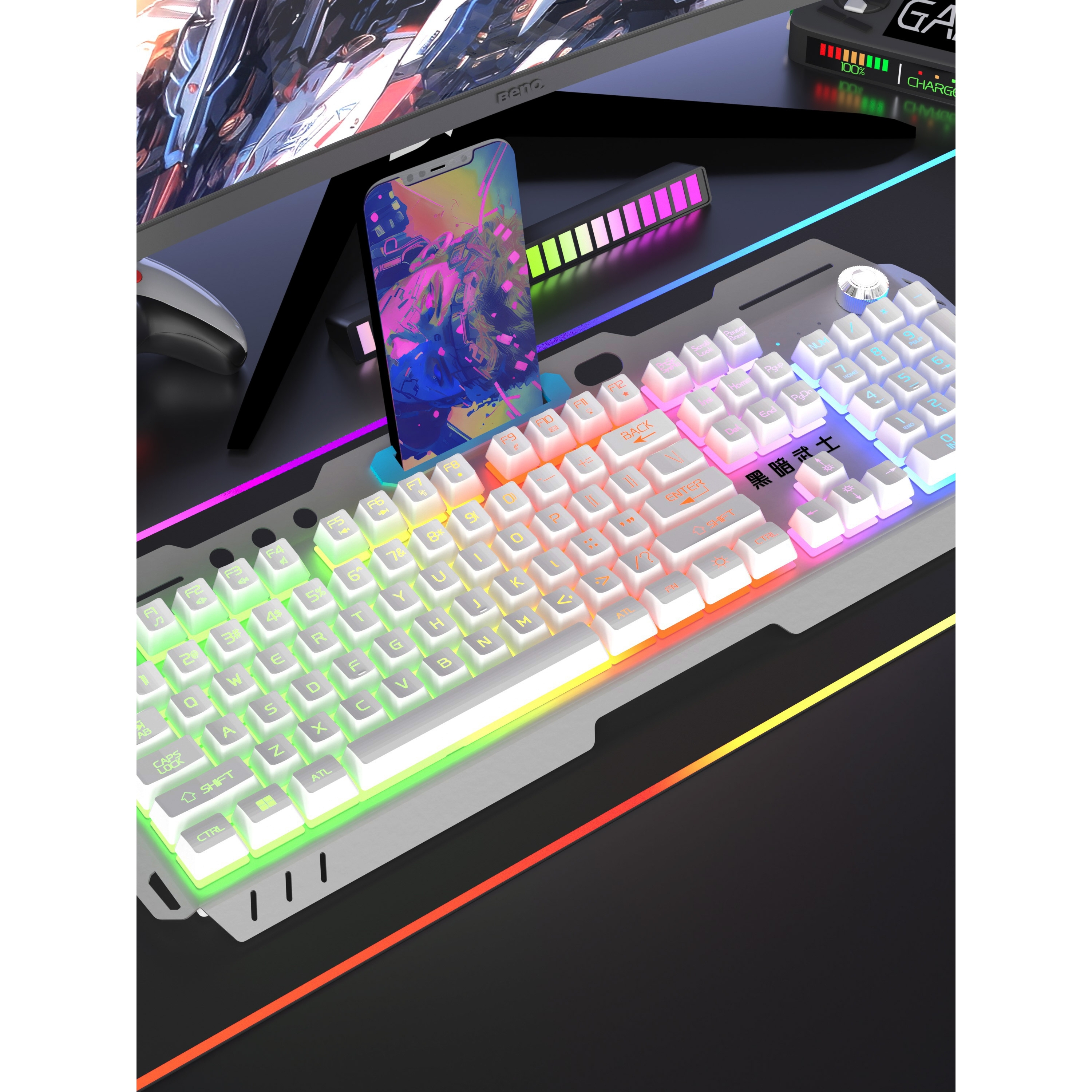 双飞蛇机械键盘手感鼠标套装游戏电脑台式笔记本通用悬浮帽三件办