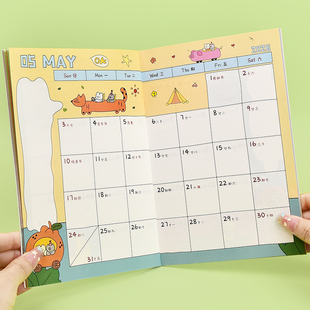 日程本2026年新款工作小秘书时间管理日历记事本桌面台历本每日计划表月历自律打卡本带日期的笔记本本子a5b5