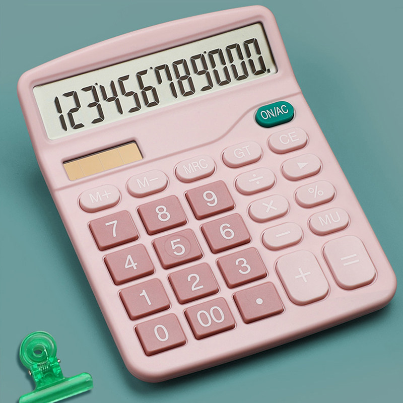 创易cy837计算器时尚创意小清新糖果色可爱新品会计财务办公室学生用品简约大按键太阳能双电源计算机器包邮