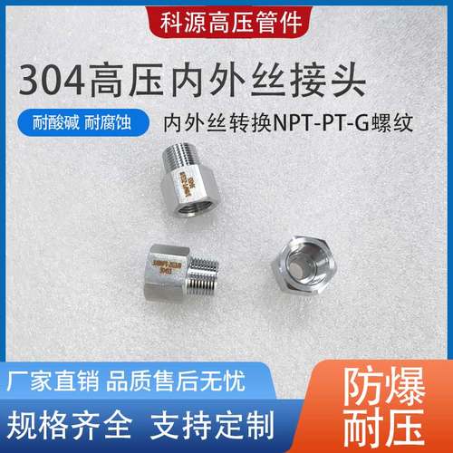 NPT高压内外丝G压力表PT转换接头