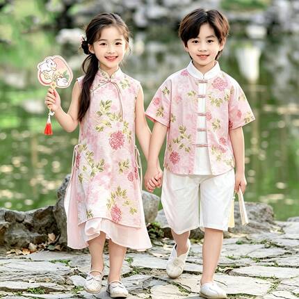 六一儿童节表演服国风演出服幼儿汉服团体爆款唐装班服套装新中式