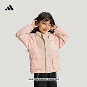 男女小童拒水防风舒适休闲连帽夹克外套新款 adidas阿迪达斯轻运动