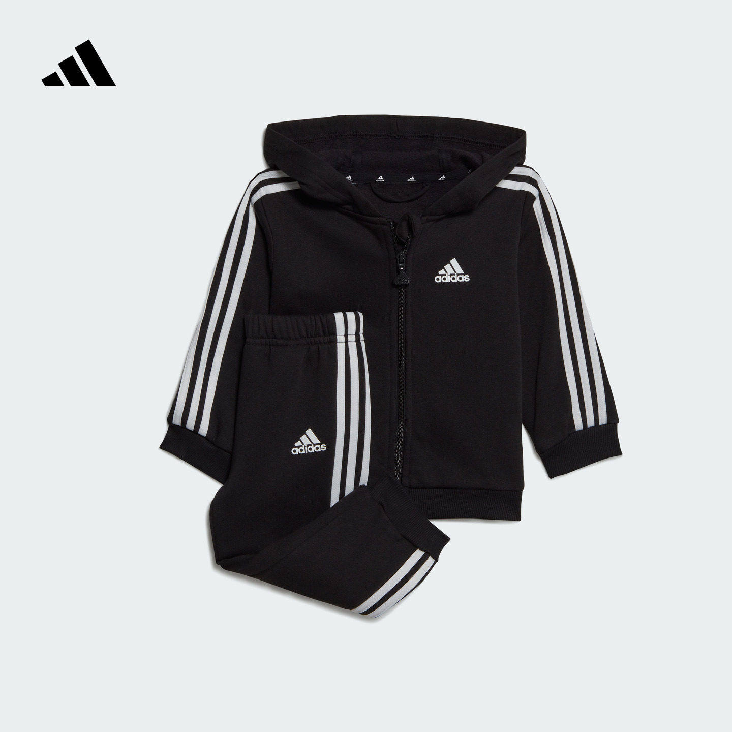 婴童A类休闲慢跑连帽长袖套装秋季adidas阿迪达斯轻运动HR5866