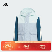 男女小童拒水防风梭织户外风连帽夹克外套adidas阿迪达斯轻运动