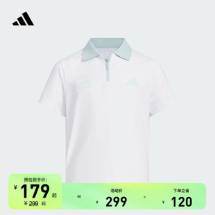 速干凉感休闲舒适短袖 adidas阿迪达斯轻运动 POLO衫 女大童儿童夏季