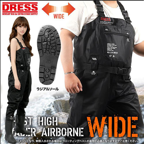 dress日本进口涉水裤路亚下水裤钓鱼连体溪流高端男款超轻水裤