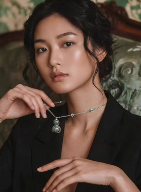 中古宫廷风气质文艺复古葫芦项链小众轻奢时尚百搭高级感吊坠首饰