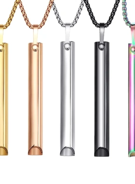 亚马逊冥想口哨正念吊坠钛钢真空项链调节呼吸缓解焦虑现货瑜伽